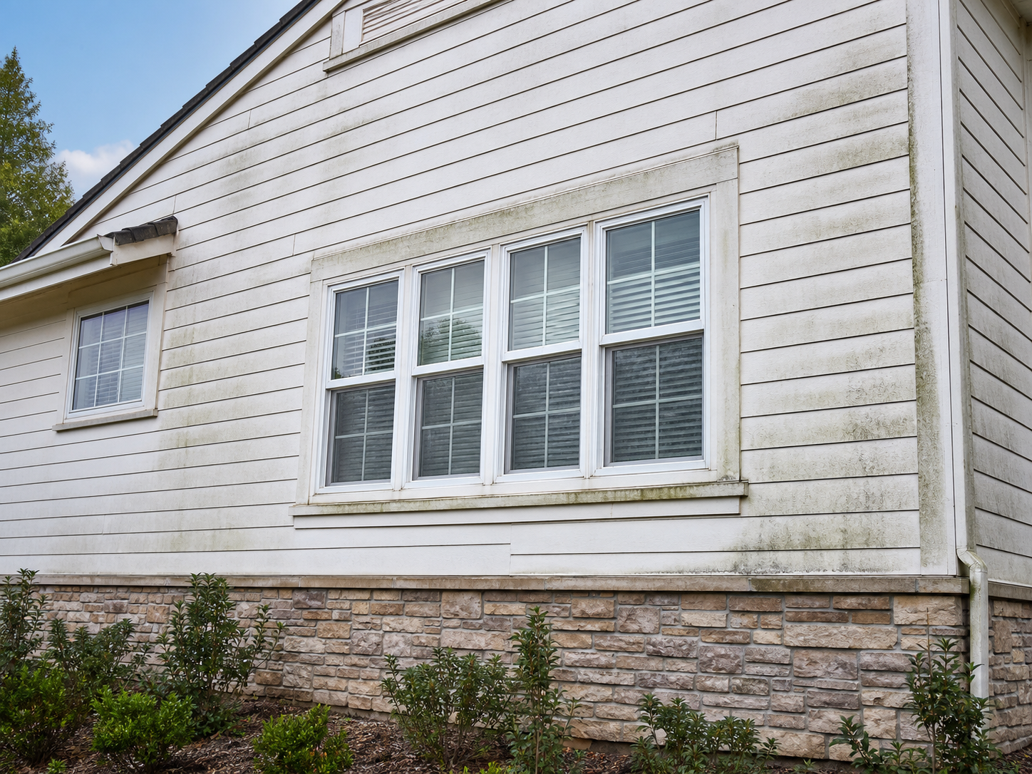Siding before professional exterior cleaning